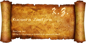 Kucsera Zamfira névjegykártya